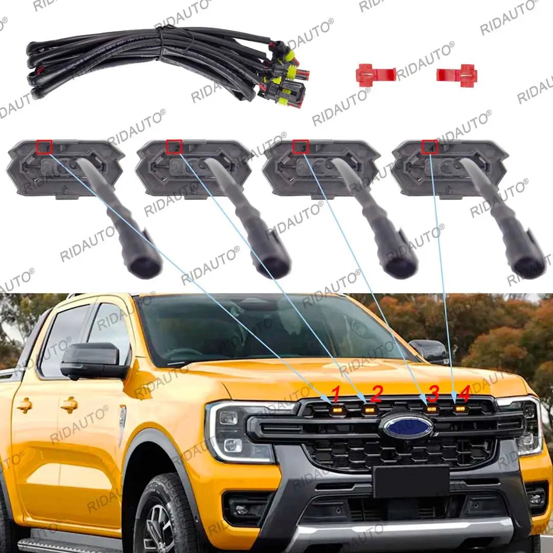 Grille Lights 4 LED for the Next Gen Ford Ranger, front angle