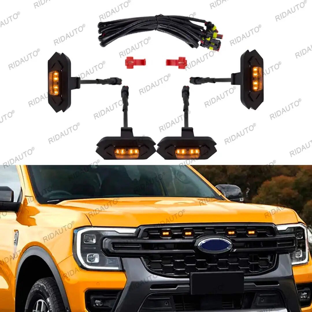 Grille Lights 4 LED for the Next Gen Ford Ranger, fitted on the vehicle
