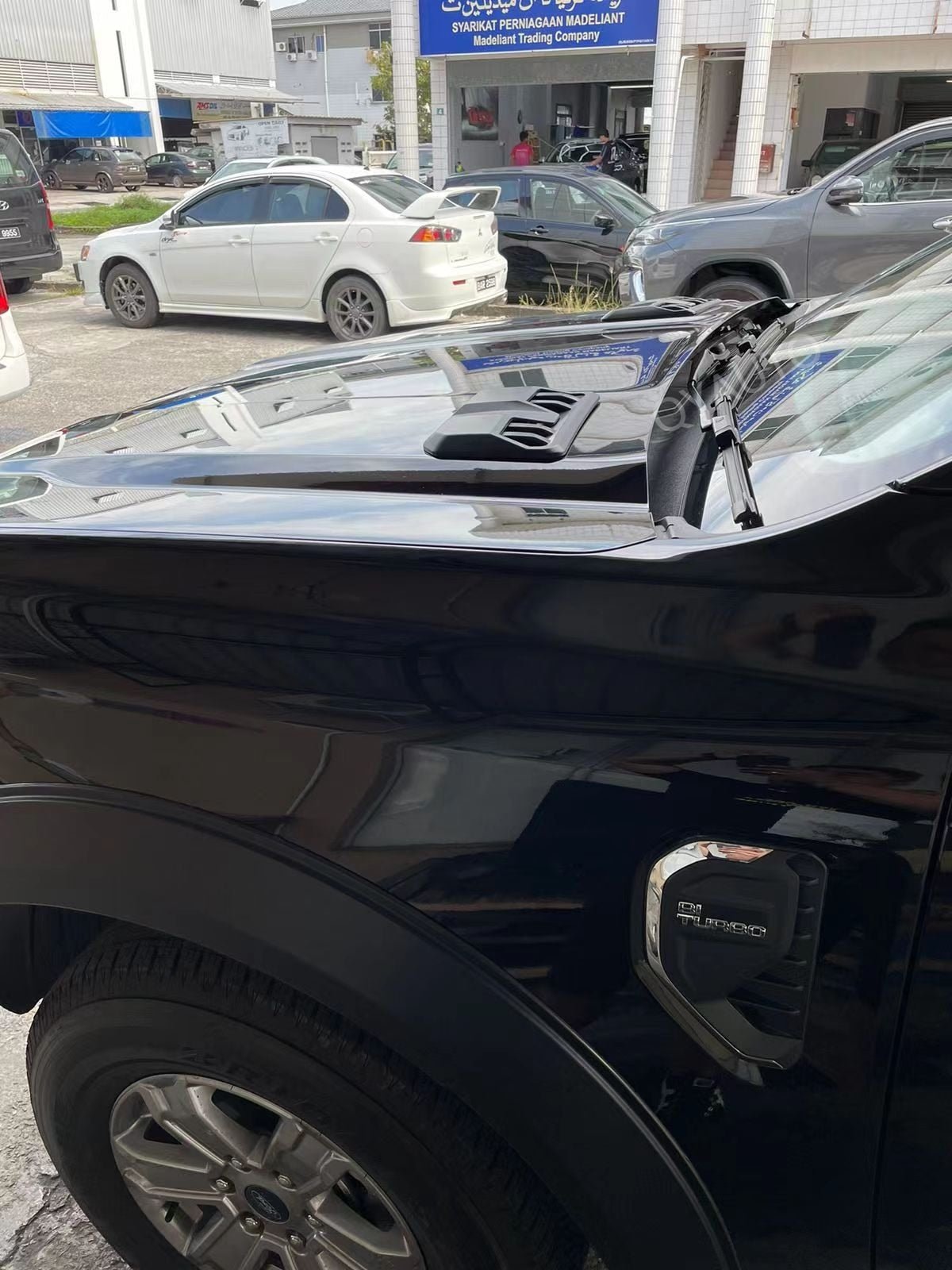 Raptor Style Bonnet Vents for the Next Gen Ford Ranger, rear angle