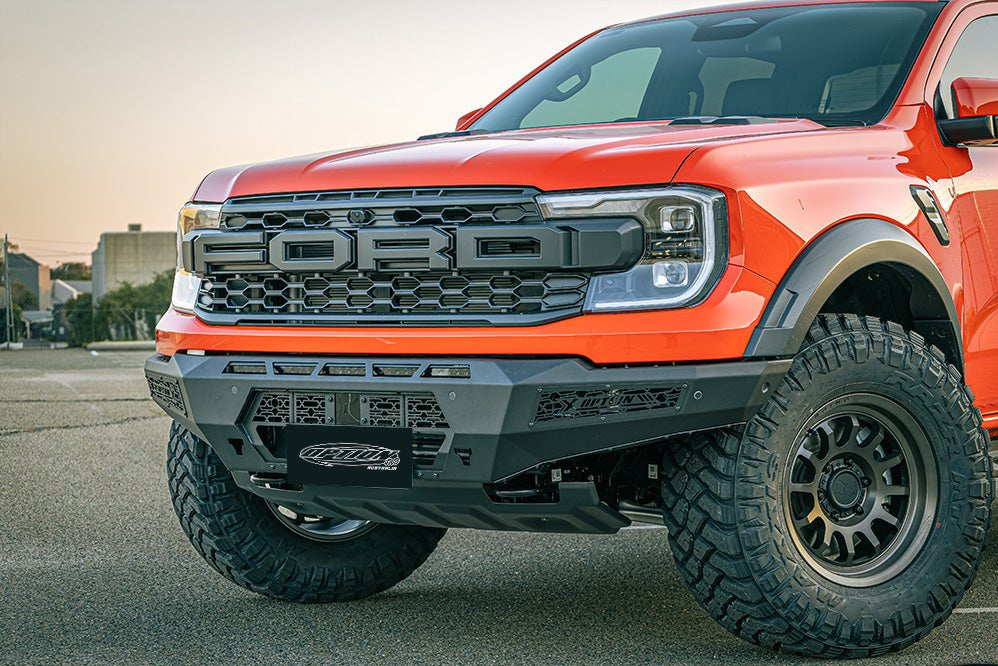 Option X Bull Bar on the Next Gen Ford Ranger Raptor, mounting detail