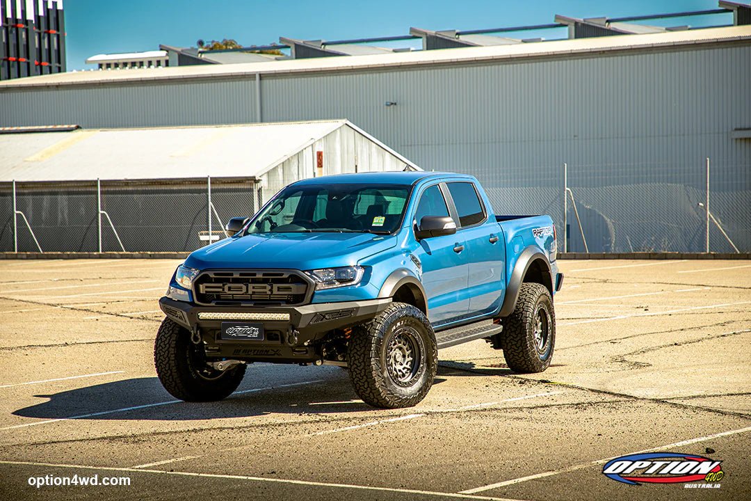 Option X Bull Bar on the Ford Ranger Raptor Gen 1, finish detail