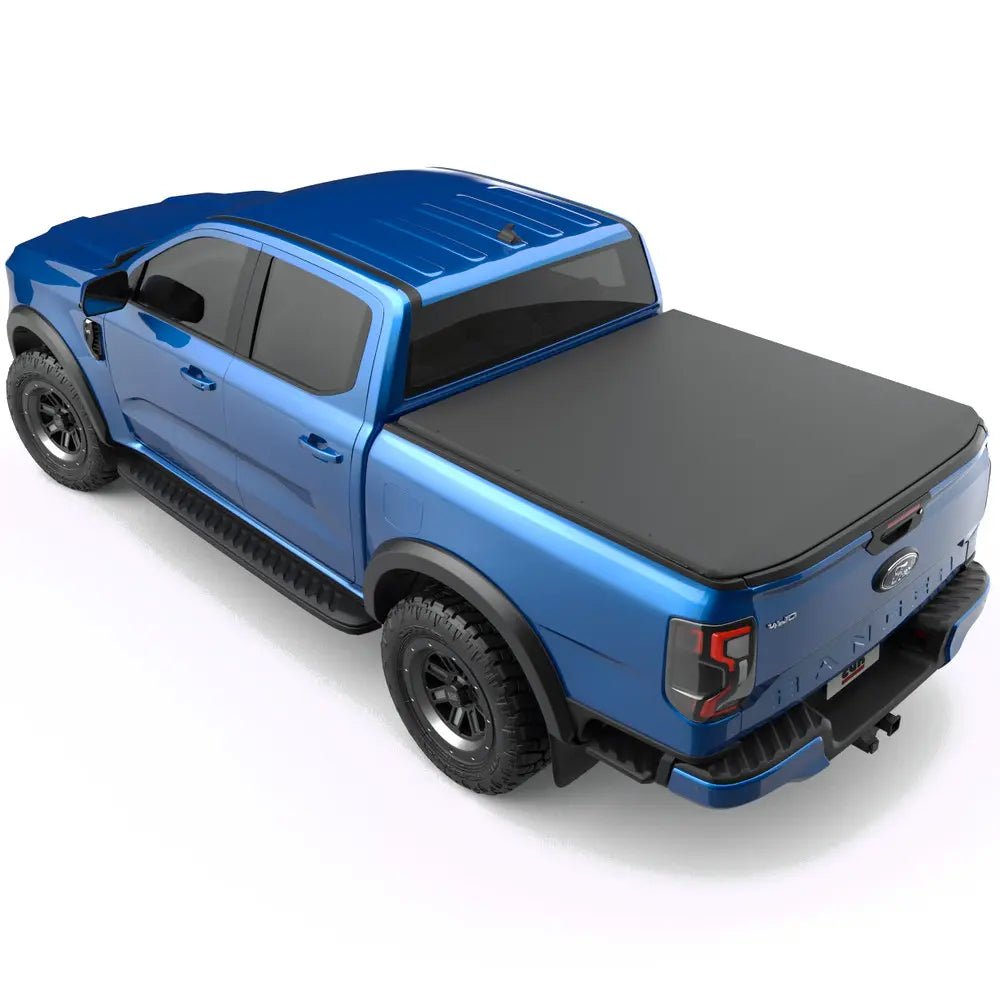 Soft Tonneau Cover on the Next Gen Ford Ranger & Raptor, fitted on the vehicle