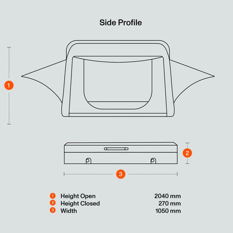 Step Above Rooftop Tent to suit Ford Ranger & Raptor (Side Opening)Rooftop TentNXG