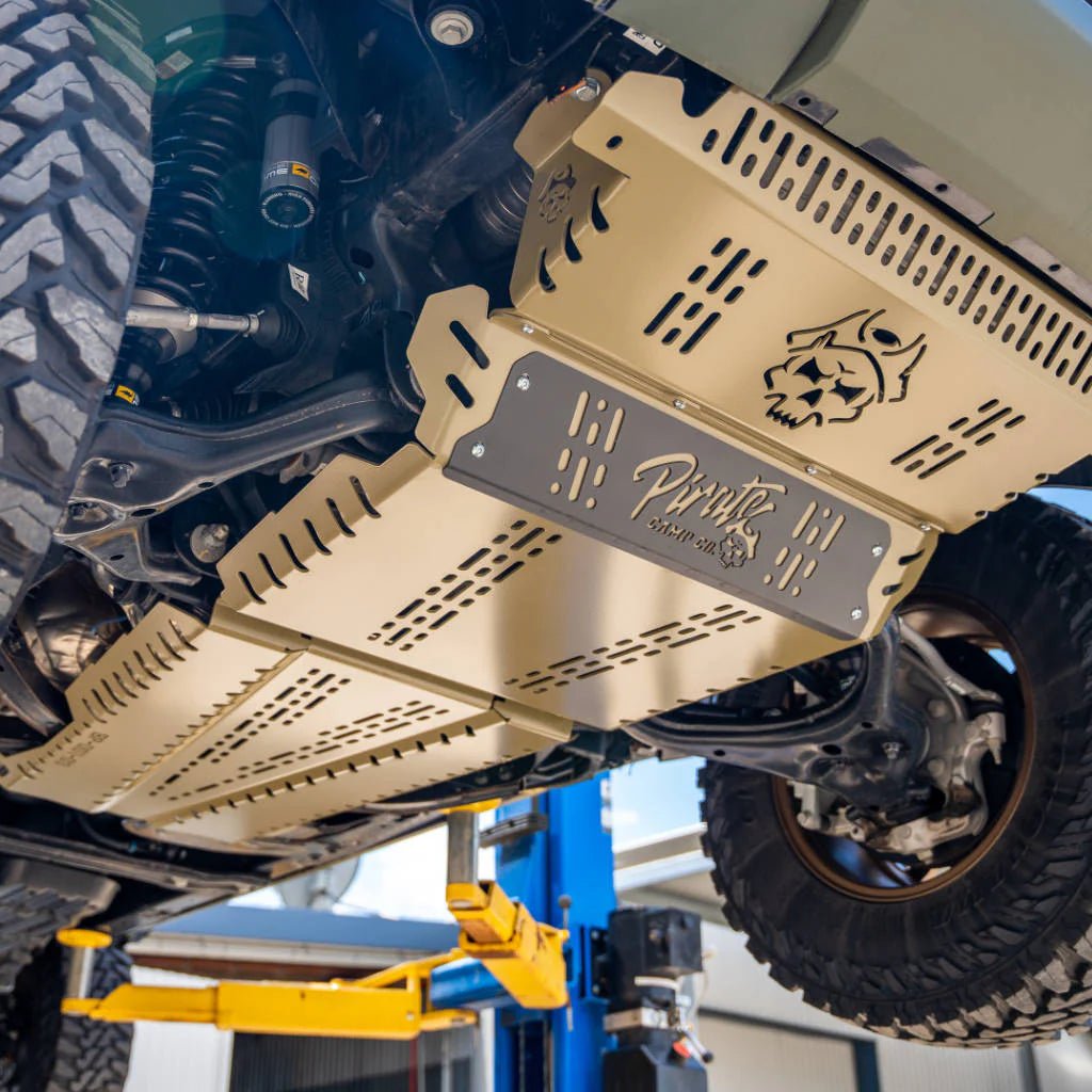 Underbody Protection on the Next Gen Ford Ranger Raptor, rear three-quarter view