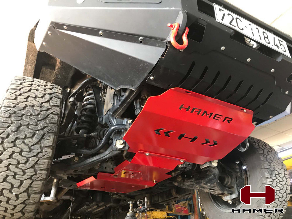Underbody Protection Plates 3pce on the Ford Everest UA, close-up detail