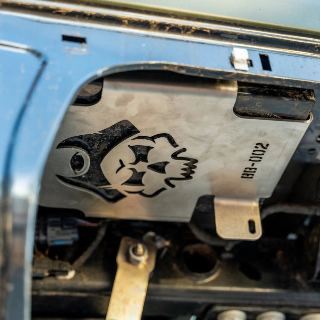 Under Tub Lithium Battery Mount on the Next Gen Ford Ranger, mounting detail