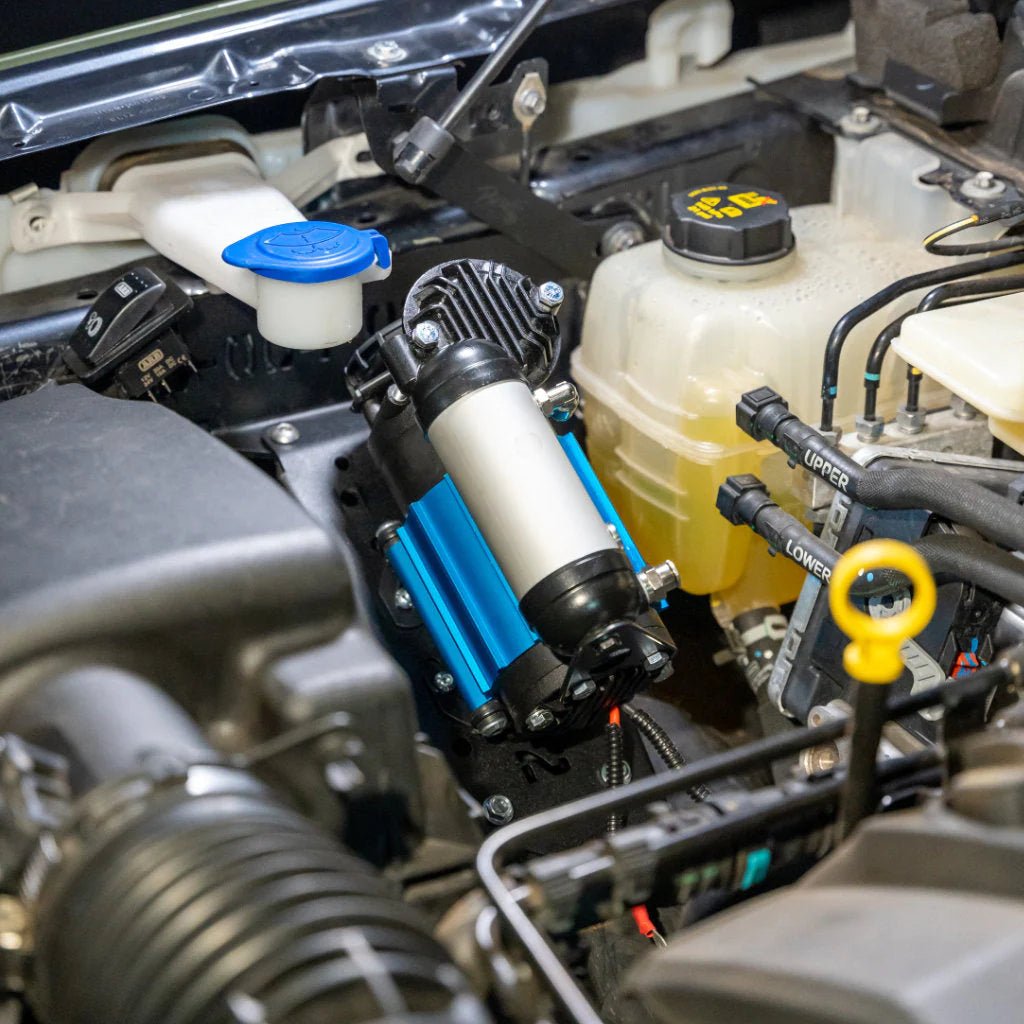 Under Bonnet Compressor Mount on the Next Gen Ford Ranger & Everest, mounting detail