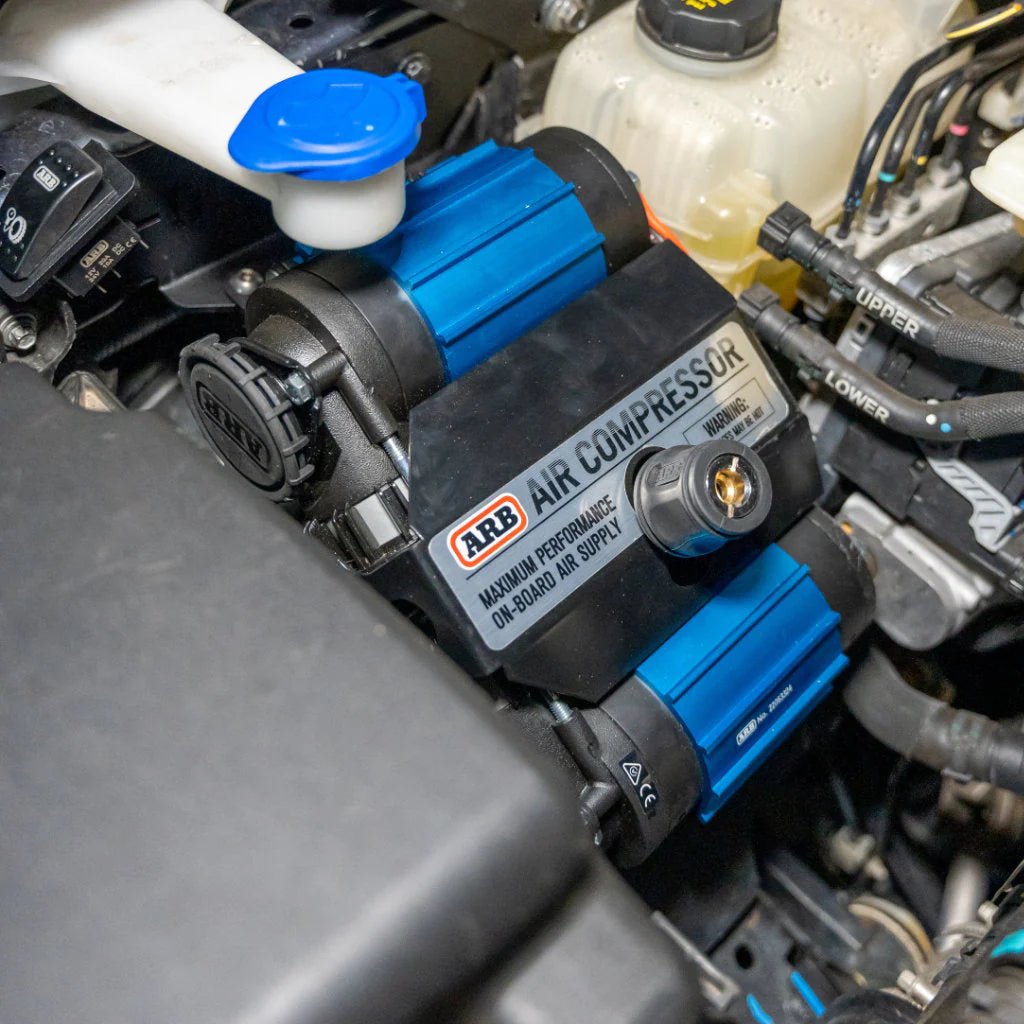 Pirate Under Bonnet Compressor Mount fitted to a Next Gen Ford Ranger & Everest (2022+)