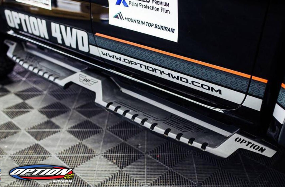 V2 Side Steps on the Next Gen Ford Ranger, side view