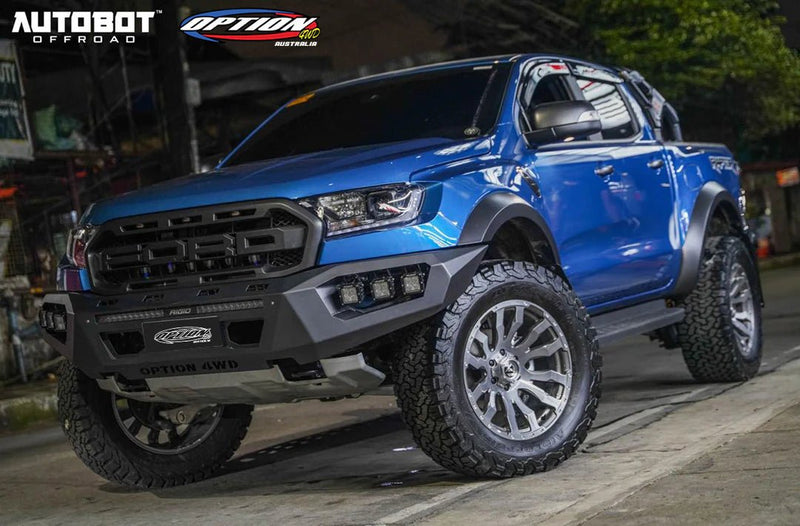 Option 4WD V3 Bull Bar fitted to a Ford Ranger Raptor Gen 1 (2018-2022)