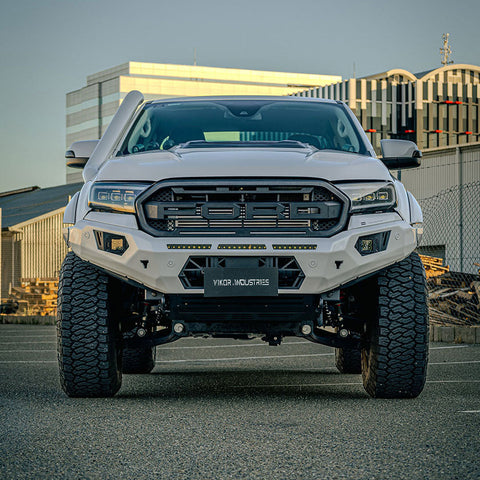 Side profile of the VIKOR Diablo no loop bull bar for the PX Ranger