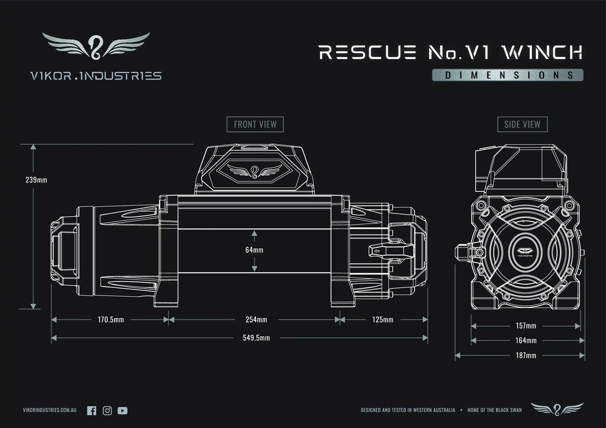 Rescue VI 12V Winch on the Ford Ranger, Raptor & Everest, mounting detail
